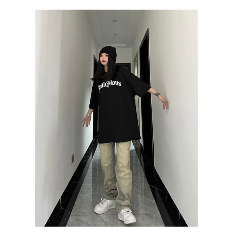 美式高街黄泥牛仔裤男女秋冬潮牌水洗做旧直筒裤SG01 P36图片