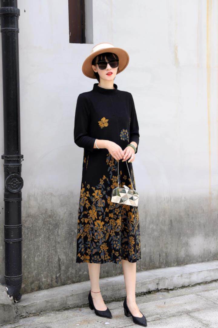 遮肚显瘦连衣裙，女装连衣裙，澳洛菲