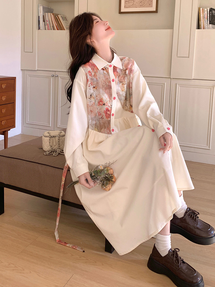 春现轻风印花瘦腰显瘦连衣裙B190-5011-P140-K198,女装连衣裙,2B190