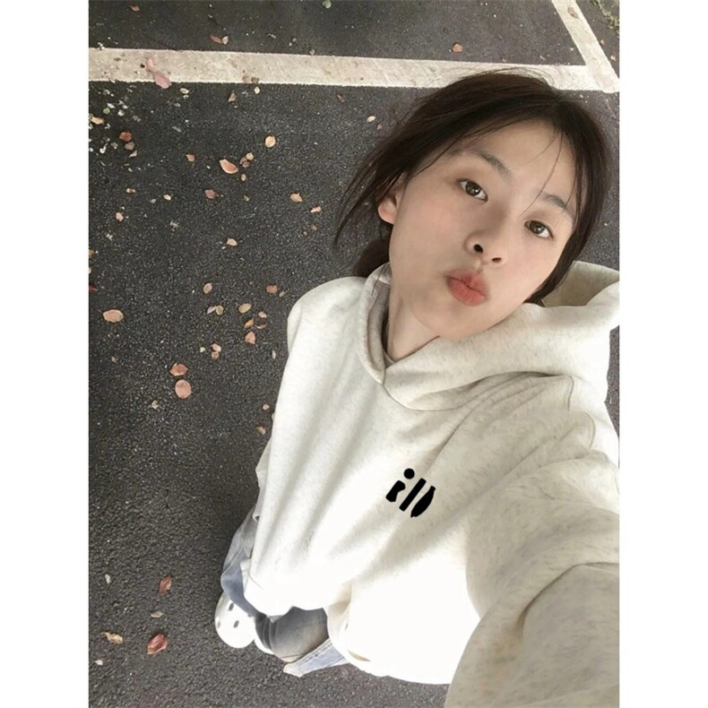 CX275-P49美式灰色卫衣女2025新款小个子秋冬宽松慵懒风,男装卫衣,电商B323A