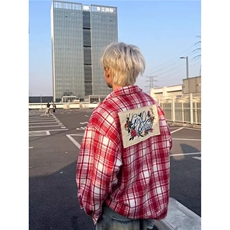 慵懒时尚百搭文艺流行潮流日系格子毛呢夹克513AJK2670P59，男装夹克，星座513A