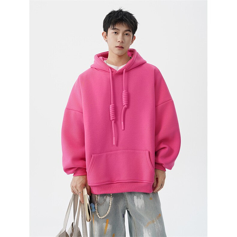 高克重卫衣男连帽卫衣纯色粗绳大帽衫情侣装休闲外套WY19P58,男装卫衣,电商D206-1