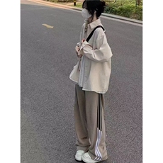 春夏薄款衬衫外套女宽松潮牌oversize复古情侣牛仔泼墨薄款上衣潮，男装衬衫，星座506A