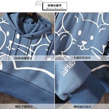 2021新款假两件连帽卫衣男士韩版潮流宽松外套春秋季insDF26T，男装卫衣，电商A102