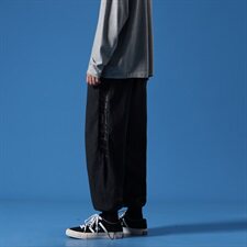2021新款蓝墙灰色宽松休闲印花运动裤A061-K1822-P45控价68，男装休闲裤，电商A061