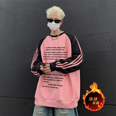 抖音得物供货提供视频秋冬重磅美式宽松织带圆领卫衣0707，男装卫衣，电商A486