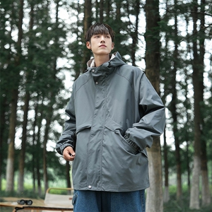 Wt200-P52山系户外纯色连帽冲锋衣夹克，男装夹克，星座1501-1