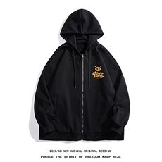白底新款秋季时尚百搭宽松连帽开衫卫衣外套H252P65控88，女装短外套，电商A247-1
