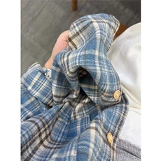 美式重磅格子衬衫男生春秋季叠穿痞帅中性风潮牌宽松长袖衬衣外套，男装衬衫，星座1008
