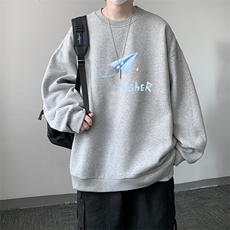 圆领卫衣男大码加厚加绒长袖t恤男S6270-P28加绒款-P33，男装卫衣，电商A040