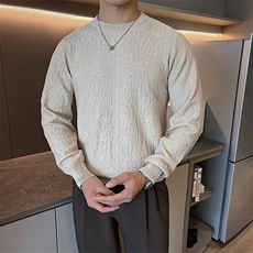 轻奢打底衫男高级感小众大码秋款男生圆领宽松修身长袖t恤M830，男装T恤，星座1116A-2（原606A-1）