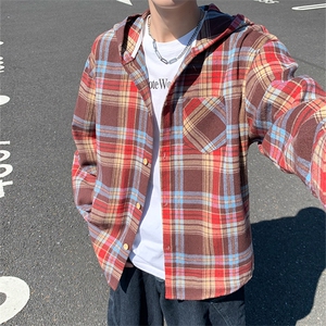 春秋新款男衬衫夹克长袖格子青年格子休闲外套JK0556-P52图片