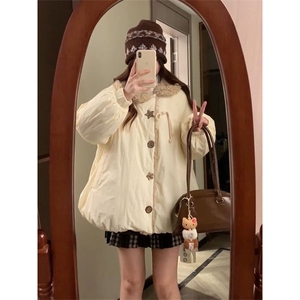 1506A/G78930/P94小众独特温柔风米白色棉服百搭图片