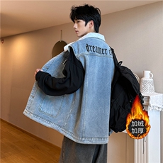MJ252J-p68-限价98M-5XL加绒羊羔绒宽松大码牛仔马甲工装ins，男装工装外套，星座116