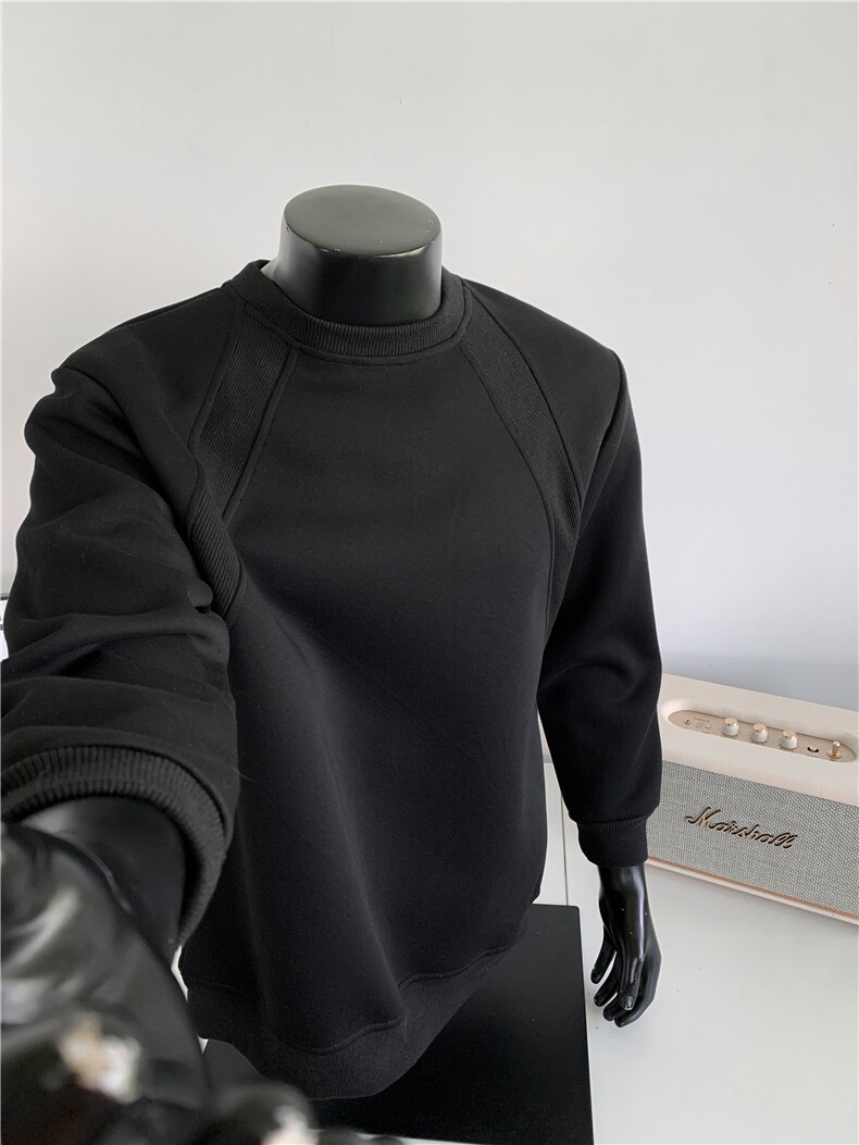 WY805-尺码M-3XL-特P26-美式解构拼接长袖打底衫宽松休闲上衣,男装T恤,星座1811B