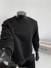 WY805-尺码M-3XL-特P26-美式解构拼接长袖打底衫宽松休闲上衣，男装T恤，星座1811B