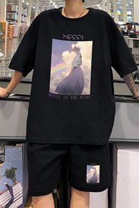 ！2025夏季华夫格短袖套装学生百搭一套衣服HTZ90P50图片