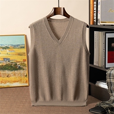 2025年秋季新款百搭V领无袖套衫背心，男装羊绒背心，星纬羊绒