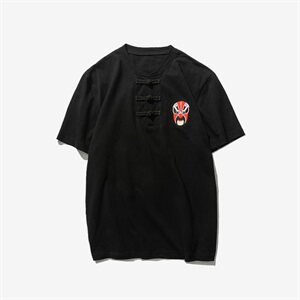 20日系大码短袖T恤男中国风复古刺绣盘扣半袖上衣QT6005-TX69-P40图片