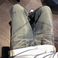 复古牛仔裤男水洗做旧潮牌休闲直筒裤美式宽松高街拖地裤CH04-P48，男装牛仔裤，星座1008