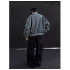 潮青少年美式高街工装飞行员外套男廓形短款棒球服立领夹克外套，男装夹克，星座506A