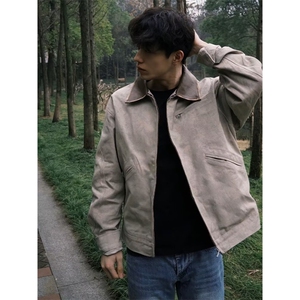 美式小众设计感潮牌上衣休闲皮领boxy工装夹克初秋外套男YT443图片