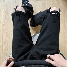 青春流行ins男原宿美式vibe裤子直筒水洗拉链牛仔裤潮N1464P38，男装牛仔裤，星座1116-2