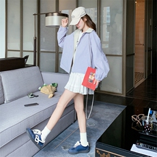 【档口】两面穿格子工装夹克短外套2C158-8643-P145-K218，女装短外套，2C158