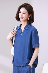 天丝牛仔女2025新款夏装搭配一整套微胖穿搭小个子妈妈图片