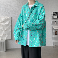 现货秋季特批50新款高品质破洞衬衫抖音品质CS7842-P50控78，男装衬衫，电商A059