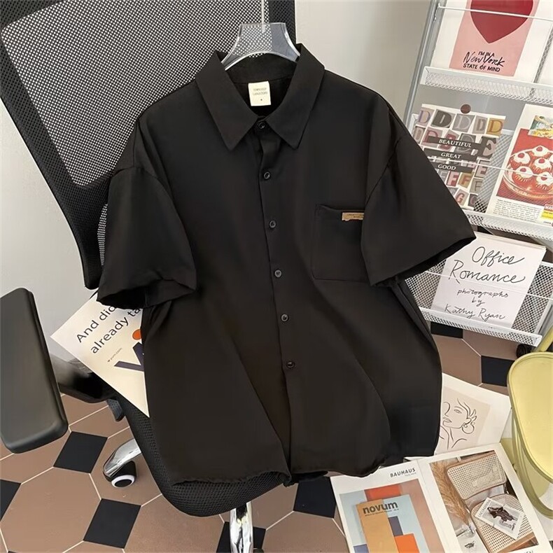 衬衫短袖男士夏季短裤套装休闲宽松纯色大码运动服夏装W5789-P56,男装牛仔裤,星座412-2