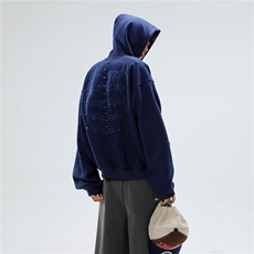 GC0758-P50潮牌复古钉珠刺绣设计连帽卫衣服男女宽松休闲上衣帽衫，男装卫衣，电商C233