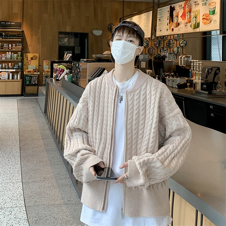 拼色竖条纹圆领针织衫男女宽松春秋季复古青少年毛衣MY05693-P60,男装针织衫/毛衣,星座308B-2