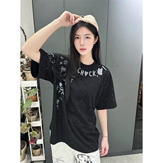 万针全刺绣工艺抖音得物高品质260克重磅纯棉双纱美式高街短袖T恤，男装T恤，电商A486-1