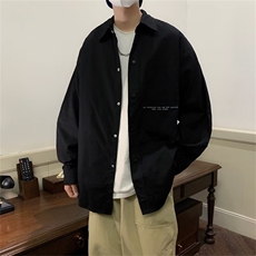 衬衫男日系长袖ins网红春秋潮牌衬衣潮流宽松休闲外套W5104-P32，男装衬衫，星座512-2