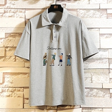 PL29043-P35翻领短袖polo衫男大码宽松半袖t恤男砖墙挂拍，男装Polo衫，电商A040A