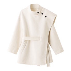 现货网红同款2025年冬季新款时尚休闲双面绵羊毛毛呢大衣外套女，女装双面呢大衣，琦鑫阁（原依鑫阁）