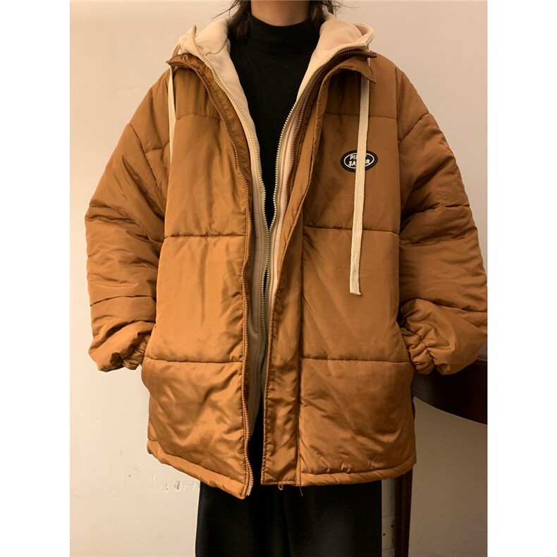 冬装拼接棉衣假两件外套加厚棉服港风棉袄厚1016-1 W55 P108 K145图片