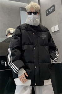 3W+ 库存！高品质202冬季撞色立领棉衣情侣保暖棉服MY213特P80图片
