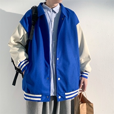 特P50限88华夫格撞色外套男发泡棒球服夹克男宽松上衣港风FJK218，男装夹克，电商B370