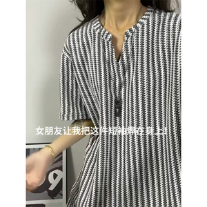 XZ809A/DX260/特P14 鱼骨纹V领短袖T恤图片
