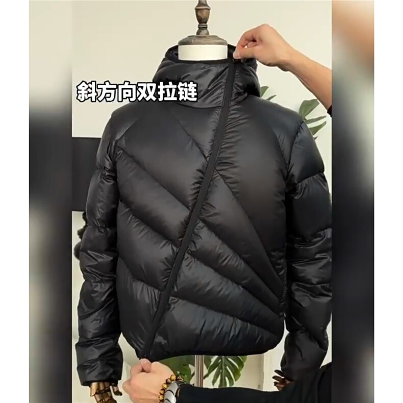 斜拉链排骨羽绒服宽松羽绒外套 D328-YR969-P178图片