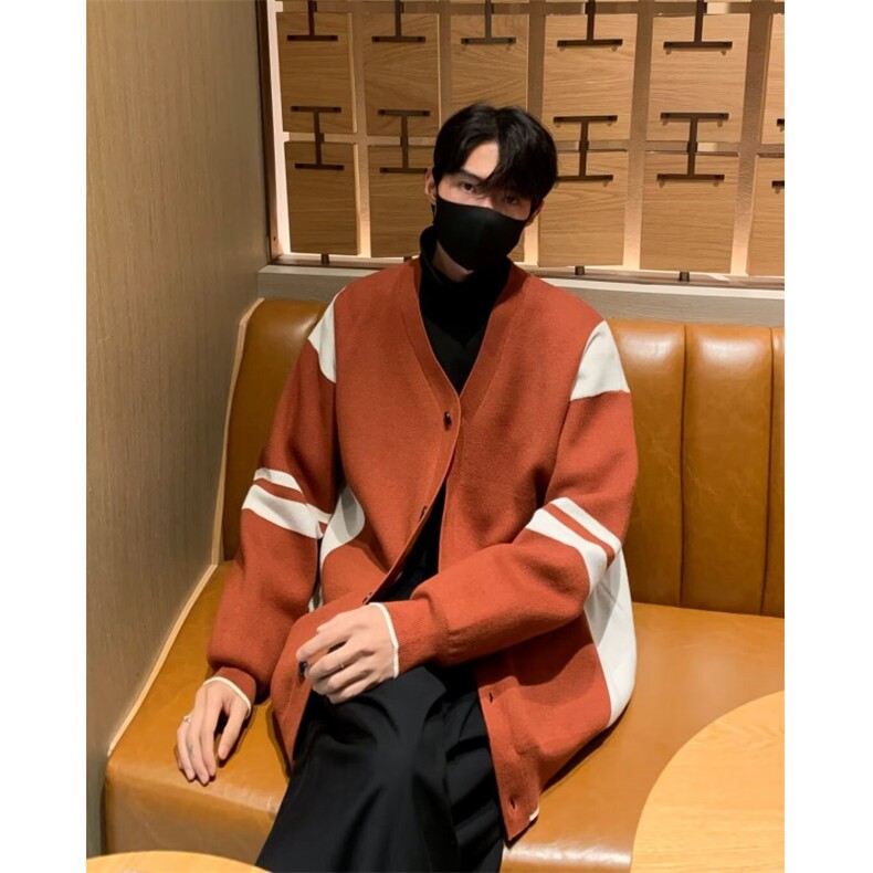 v领毛衣开衫男秋冬季新款潮流时尚针织衫美式复古百搭B620-P58,男装针织衫/毛衣,星座1109-3
