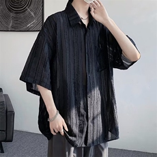 原宿时尚都市五分袖圆领日常衬衫气质男慵懒新款，男装T恤，星座410-6（原星座1304-1）