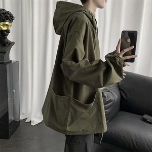宽松ins工装男休闲百搭套头连帽外套原宿慵懒风cec上衣服853图片