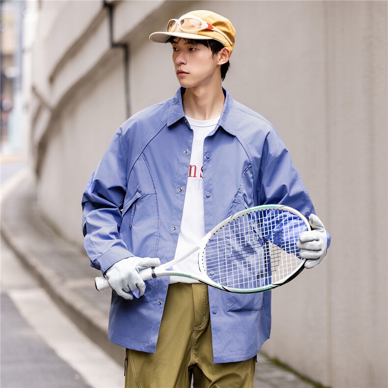新款秋季三防夹克外套休闲长袖男翻领时尚运动潮流F0921-P85控169,男装夹克,电商D215