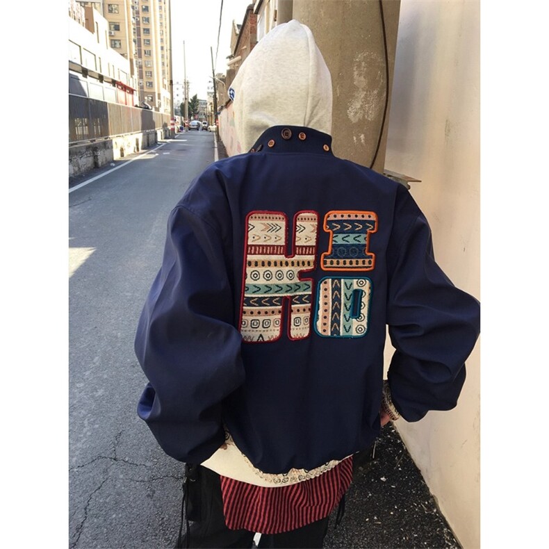 得物二开美式复古民族风贴布绣拼接飞行夹克宽松外套JK1262-P70，男装民族服装，星座1103-3