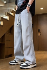 牛仔裤男士宽松直筒美式高街潮牌2025春夏款阔腿长裤子Z2517-P50，男装牛仔裤，星座509