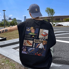 直播品质重磅纯棉220克美式印花宽松背心男女无袖t恤潮BX233P25，男装T恤，电商A486