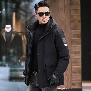 2025冬男士户外工装羽绒服90白鸭绒加厚保暖防风防泼水连帽外套图片